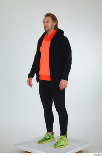  Erling black tracksuit dressed orange long sleeve t shirt sports standing whole body yellow sneakers 0002.jpg